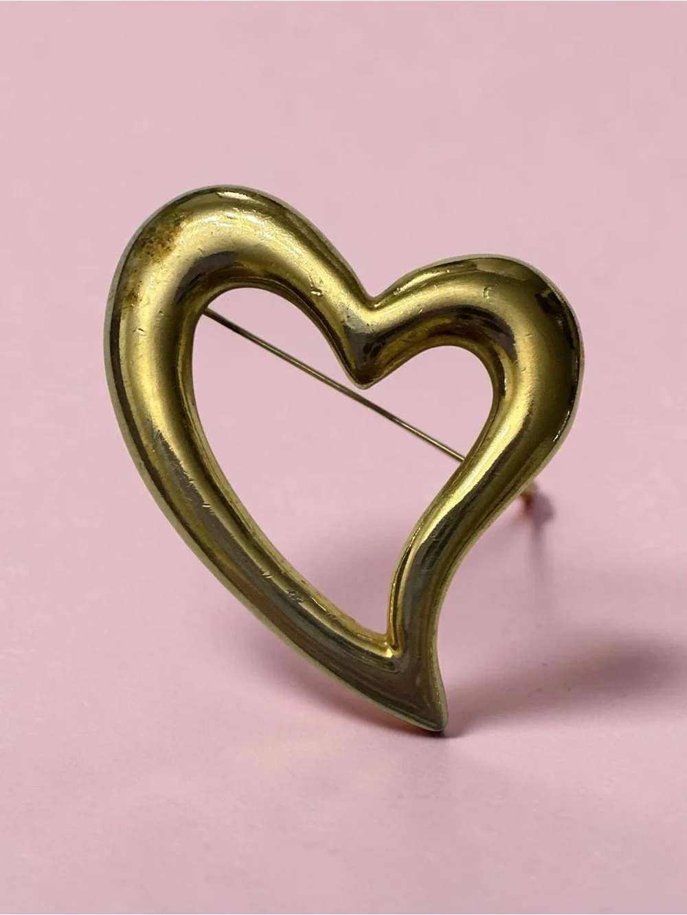 Gold Heart Pin Brooch - Women Jewelry